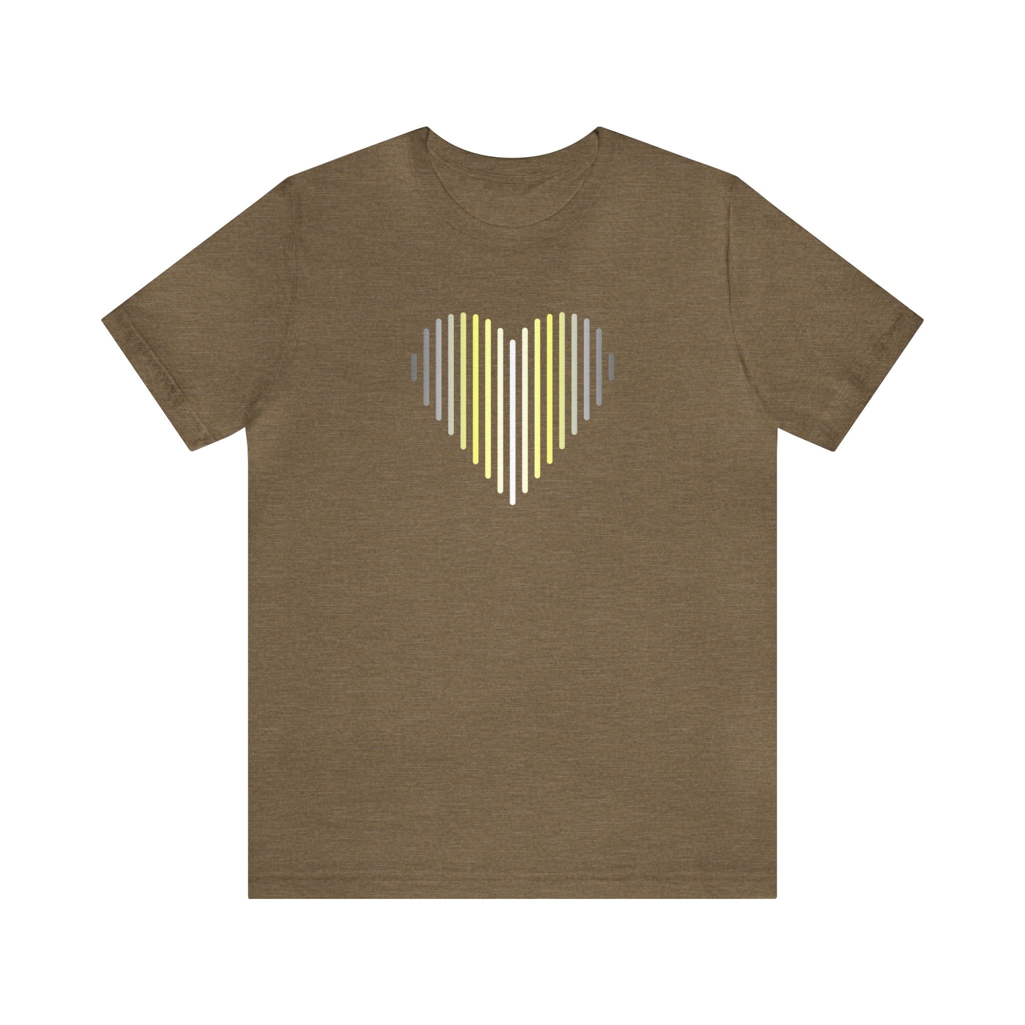 Demigender Heart Lines T-Shirt: Pride Gradient Tee