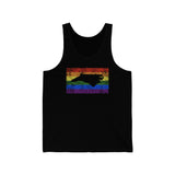 North Carolina Pride Flag Tank: Rainbow LGBTQ+ State Silhouette Distressed Tank-Top