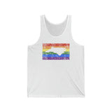 North Carolina Pride Flag Tank: Rainbow LGBTQ+ State Silhouette Distressed Tank-Top