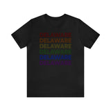 Delaware LGBTQ+ Pride Flag, Faded Black T-Shirt