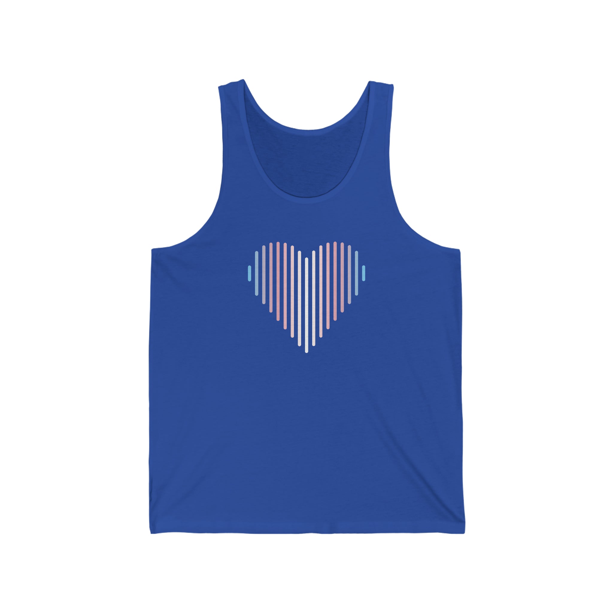 Transgender Heart Lines Tank-Top: Pride Gradient Tank