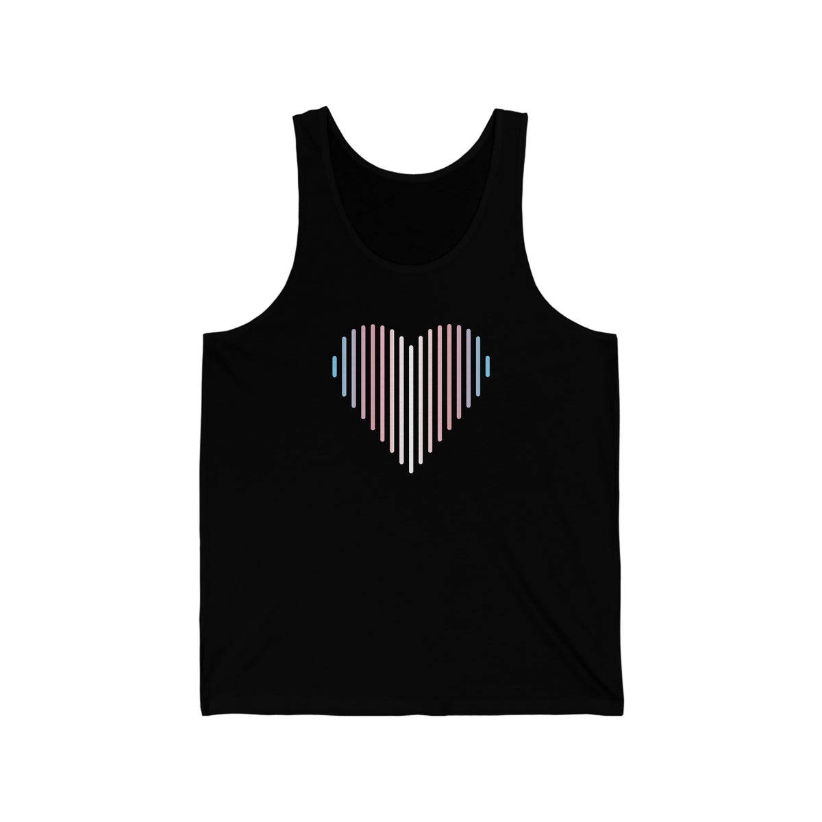 Transgender Heart Lines Tank-Top: Pride Gradient Tank