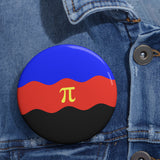 Polyamory Pride Flag Pin: Round Button with Wavey Design