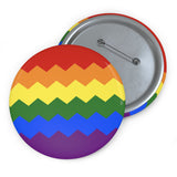 Pride Flag Pin: Round Button with Sharp Design