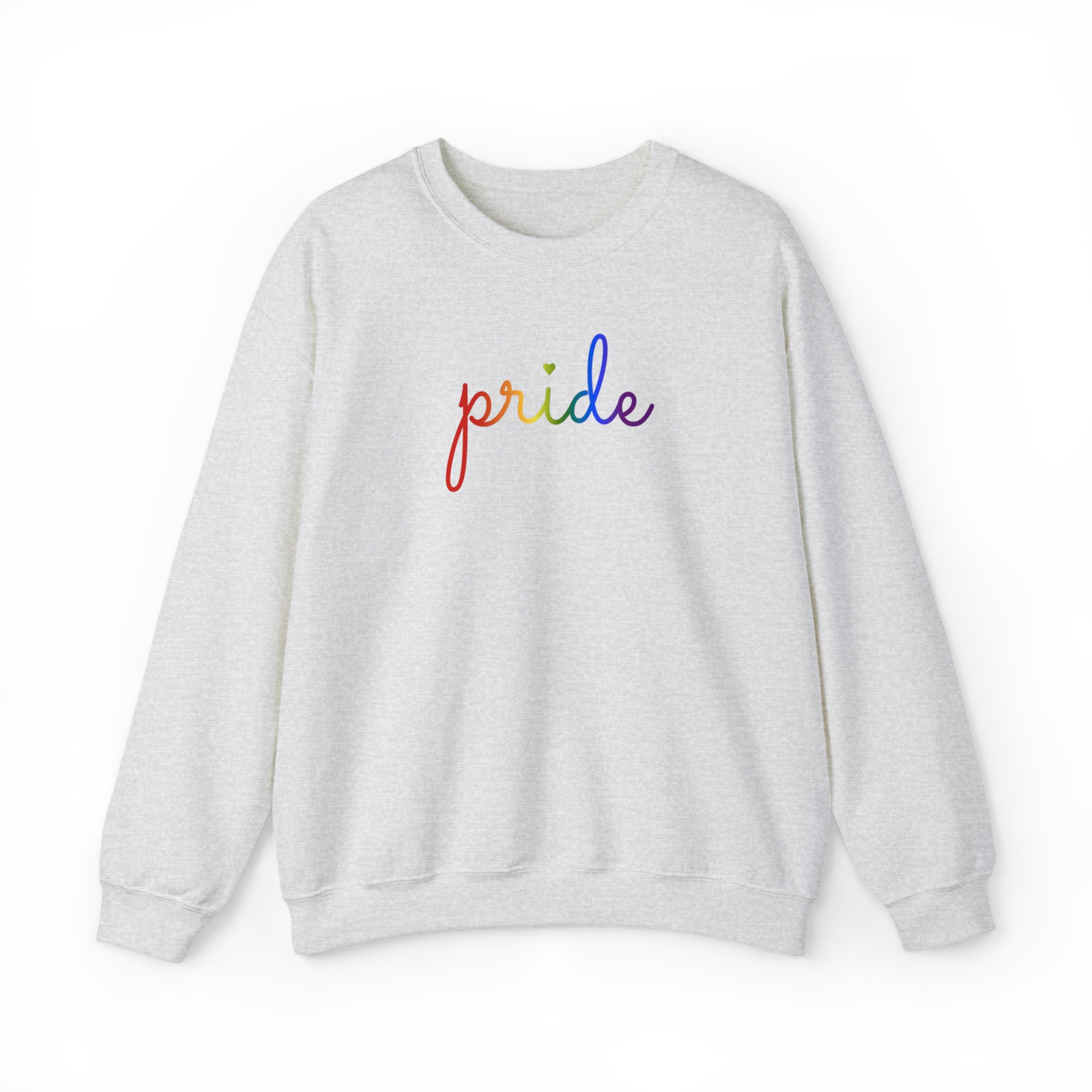 Pride Sweater: Flowing Cursive 'Pride' in Gradient Hues