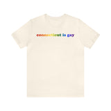 Connecticut is Gay Pride T-Shirt: LGBTQ+ Flag Gradient Tee