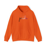 Asexual Pride Hoodie: Flowing Cursive 'Pride' in Gradient Hues