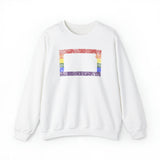 Kansas Pride Flag Sweater: Rainbow LGBTQ+ State Silhouette Distressed Sweatshirt