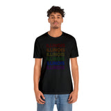 Illinois LGBTQ+ Pride Flag, Faded Black T-Shirt