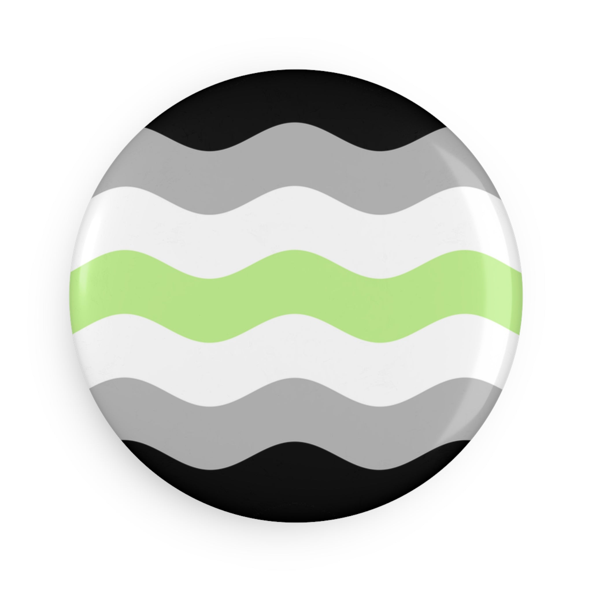 Agender Pride Flag Magnet: Ripple Round Button for Fridge