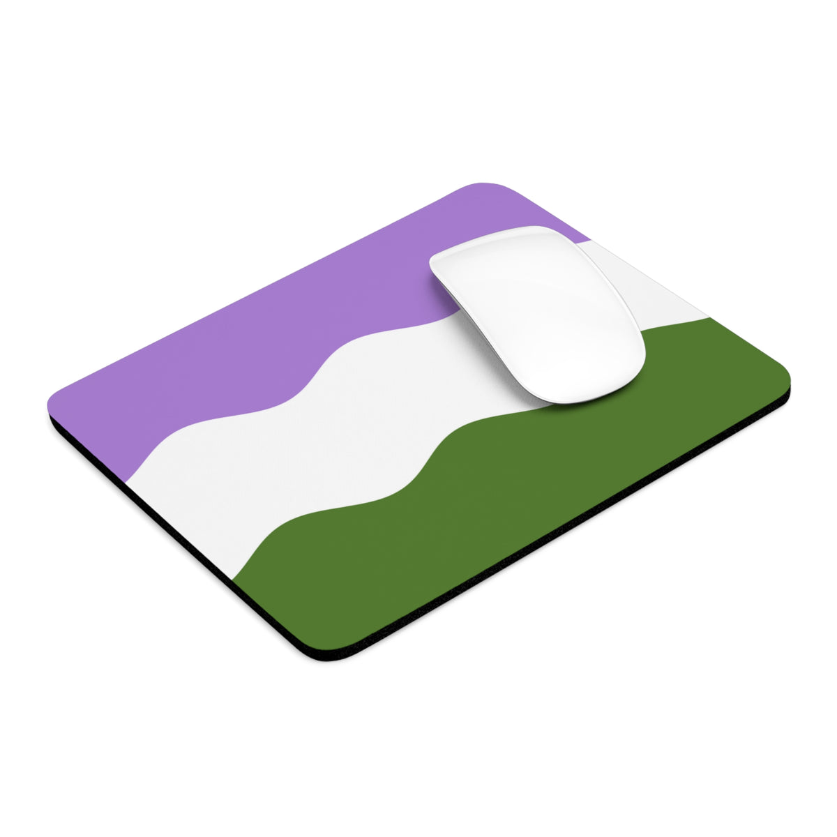 Genderqueer Flag Ripple Mousepad: Wavey Design for Desk