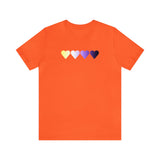 Nonbinary Flag Hearts T-Shirt: Pride LGBTQ+ Gradient Design