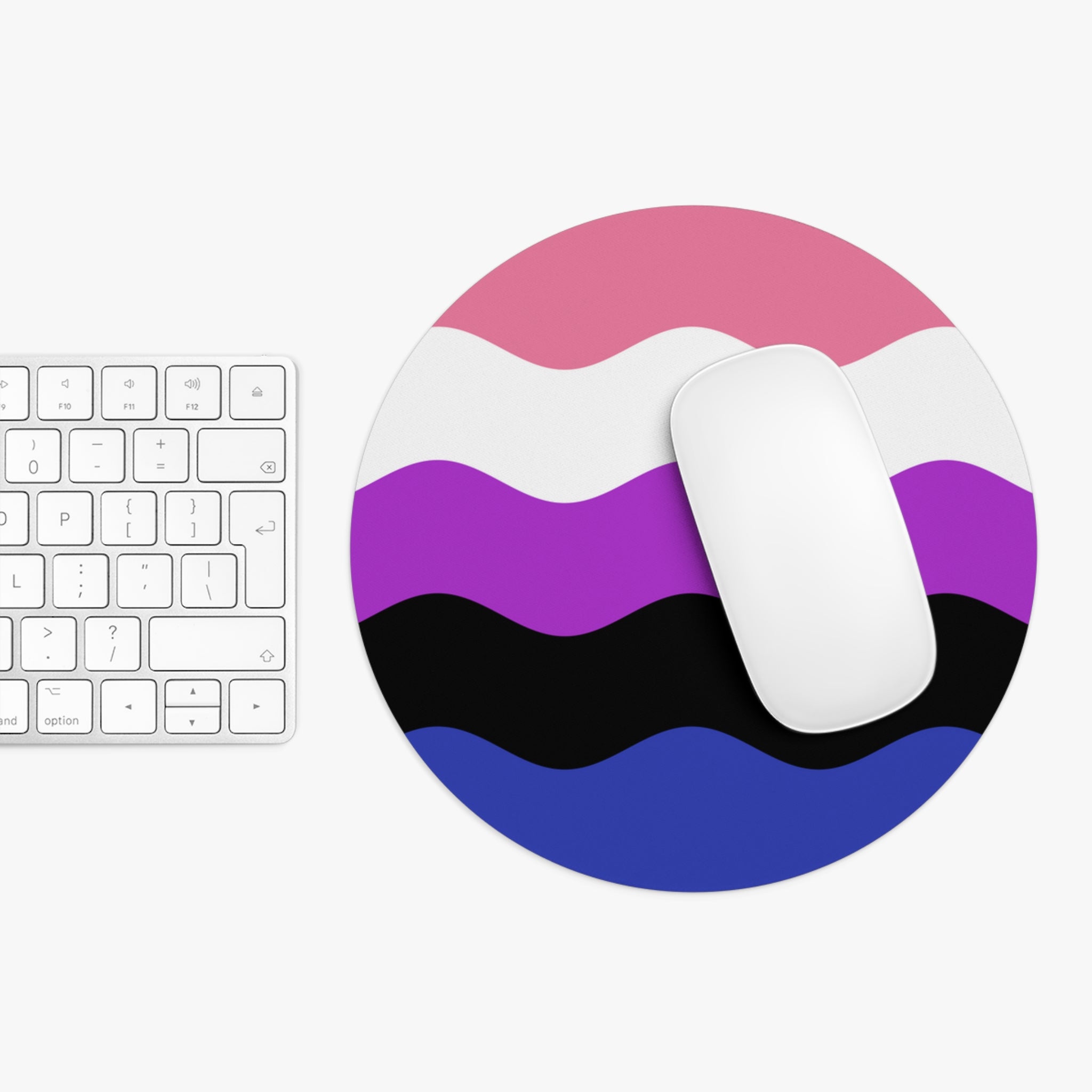 Genderfluid Flag Ripple Mousepad: Wavey Design for Desk