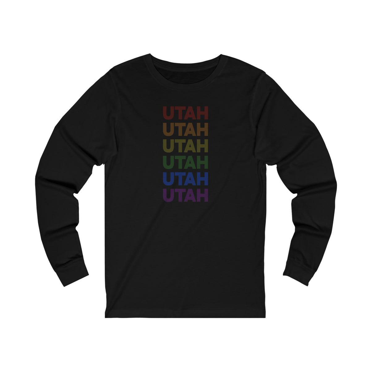 Utah LGBTQ+ Pride Flag, Faded Black Long Sleeve Tee