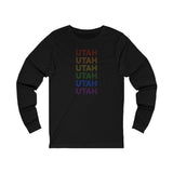 Utah LGBTQ+ Pride Flag, Faded Black Long Sleeve Tee