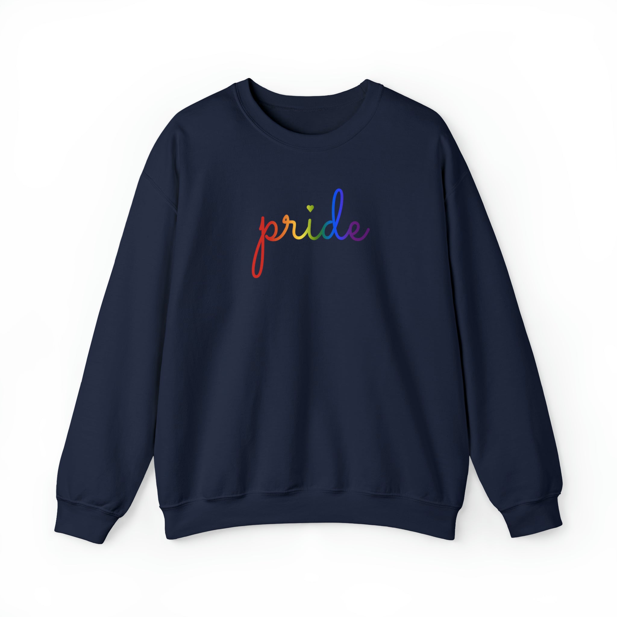 Pride Sweater: Flowing Cursive 'Pride' in Gradient Hues