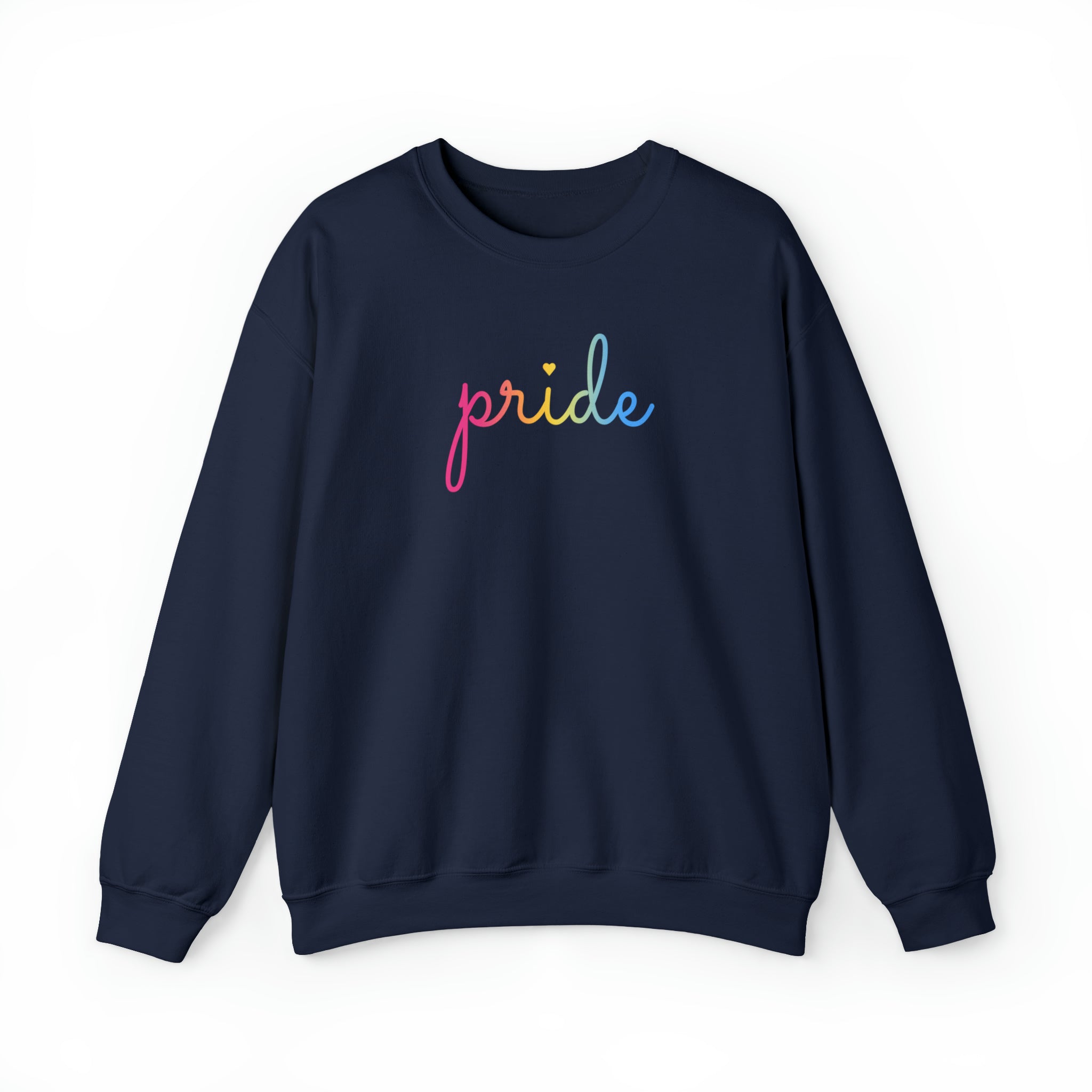 Pansexual Pride Sweater: Flowing Cursive 'Pride' in Gradient Hues