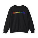 Massachusetts Sweatshirt: Vibrant Pride Gradient Design