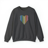 Queer Heart Lines Sweater: Pride Gradient Sweatshirt