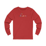 Queer Love Script Long Sleeve T-Shirt: Subtly Elegant Pride Tee