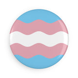 Transgender Pride Flag Magnet: Ripple Round Button for Fridge