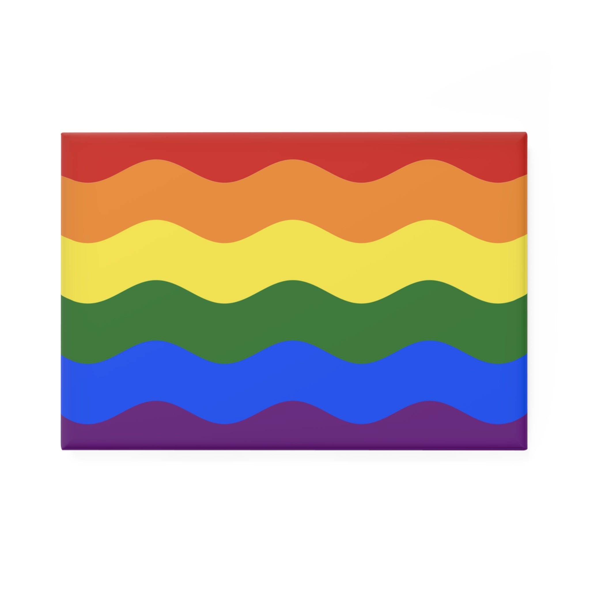 Pride Flag Magnet: Ripple Rectangle Button for Fridge