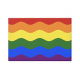 Pride Flag Magnet: Ripple Rectangle Button for Fridge