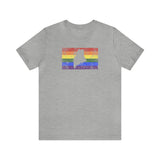 Maine Pride Flag Tee: Rainbow LGBTQ+ State Silhouette Distressed Shirt