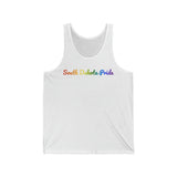 South Dakota Pride Tank Top: Flowing Cursive Design with LGBTQ+ Gradient