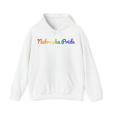 Nebraska Pride Hoodie: Flowing Cursive Design with LGBTQ+ Gradient