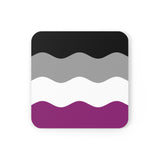 Asexual Flag Coaster Set: 4 Corkwood Ripple Drink Coasters