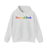 Vermont Pride Hoodie: Flowing Cursive Design with LGBTQ+ Gradient