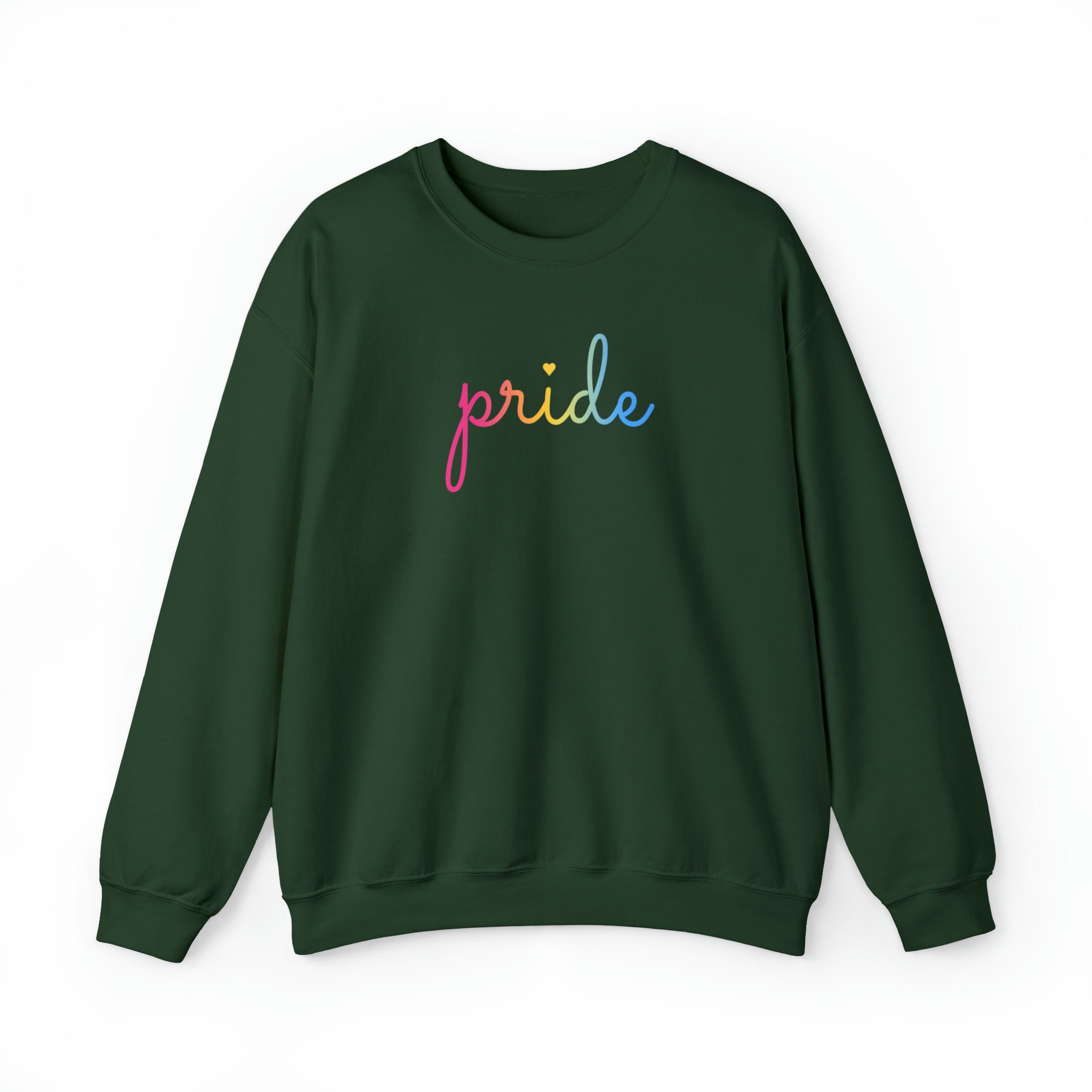 Pansexual Pride Sweater: Flowing Cursive 'Pride' in Gradient Hues