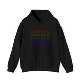 Maryland LGBTQ+ Pride Flag, Faded Black Hoodie