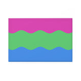 Polysexual Pride Flag Magnet: Ripple Rectangle Button for Fridge