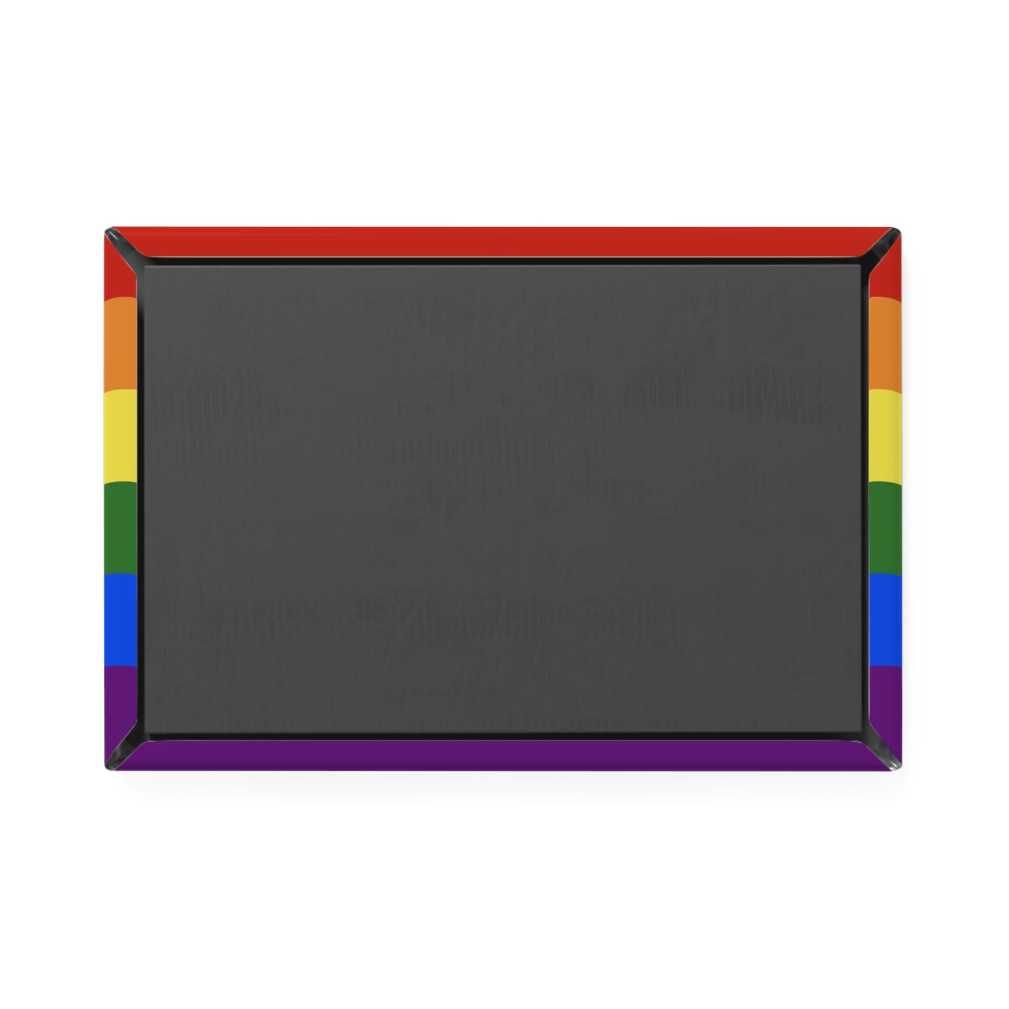 Pride Flag Magnet: Ripple Rectangle Button for Fridge