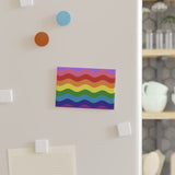 Gilbert Baker Pride Flag Magnet: Ripple Rectangle Button for Fridge