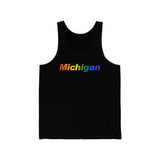 Michigan Tank-Top: Vibrant Pride Gradient Design