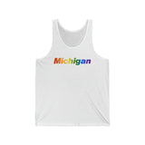 Michigan Tank-Top: Vibrant Pride Gradient Design