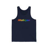 Michigan Tank-Top: Vibrant Pride Gradient Design