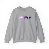 Genderfluid Flag Hearts Sweatshirt: Pride LGBTQ+ Gradient Design