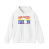 Michigan Pride Flag Hoodie: Rainbow LGBTQ+ State Silhouette Distressed Hooded Sweatshirt