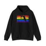 Florida Pride Flag Hoodie: Rainbow LGBTQ+ State Silhouette Distressed Hooded Sweatshirt