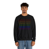 Connecticut LGBTQ+ Pride Flag, Faded Black Sweater