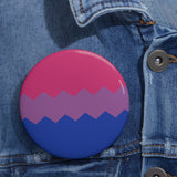 Bisexual Pride Flag Pin: Round Button with Sharp Design