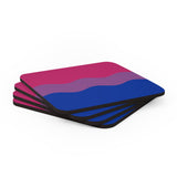 Bisexual Flag Coaster Set: 4 Corkwood Ripple Drink Coasters