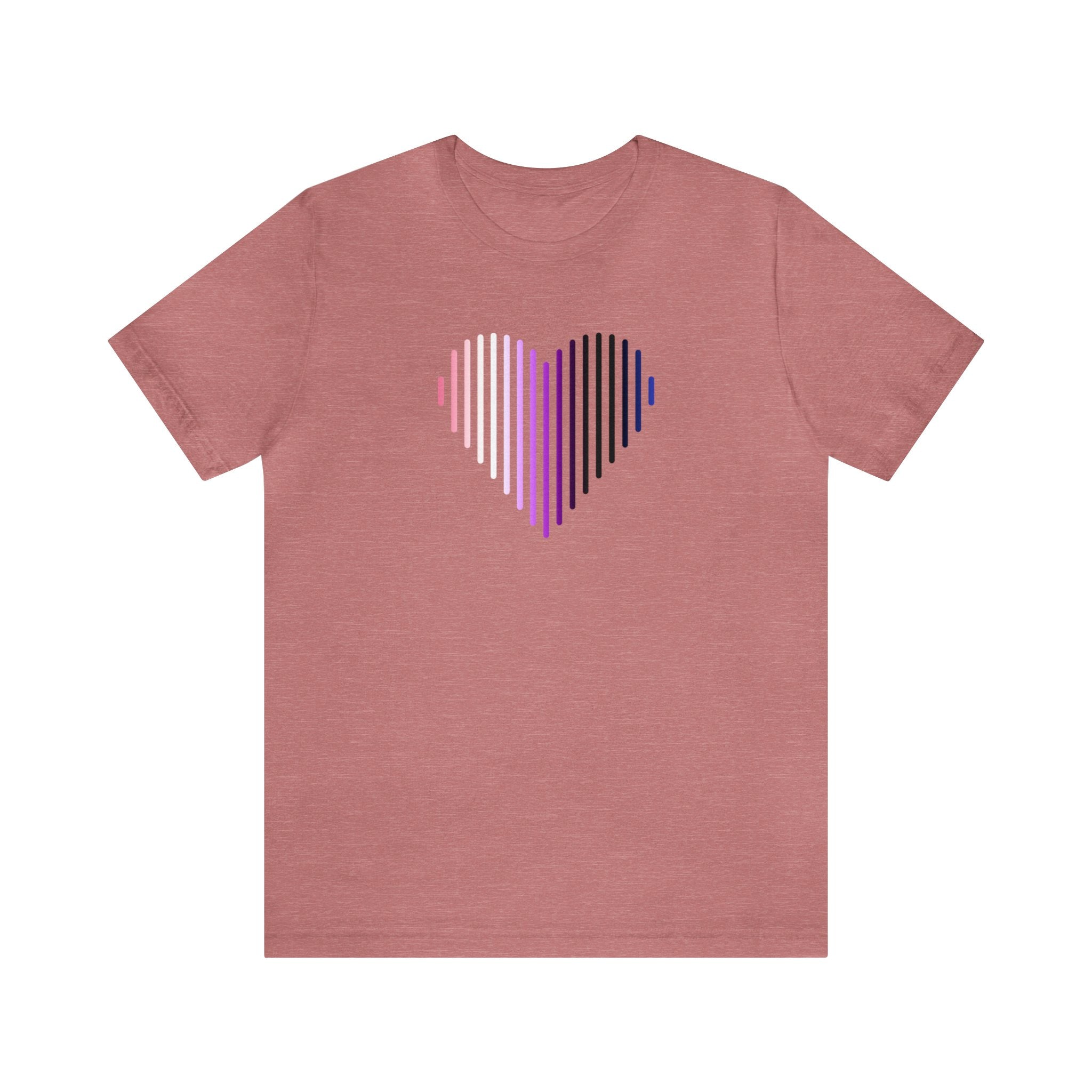 Genderfluid Heart Lines T-Shirt: Pride Gradient Tee