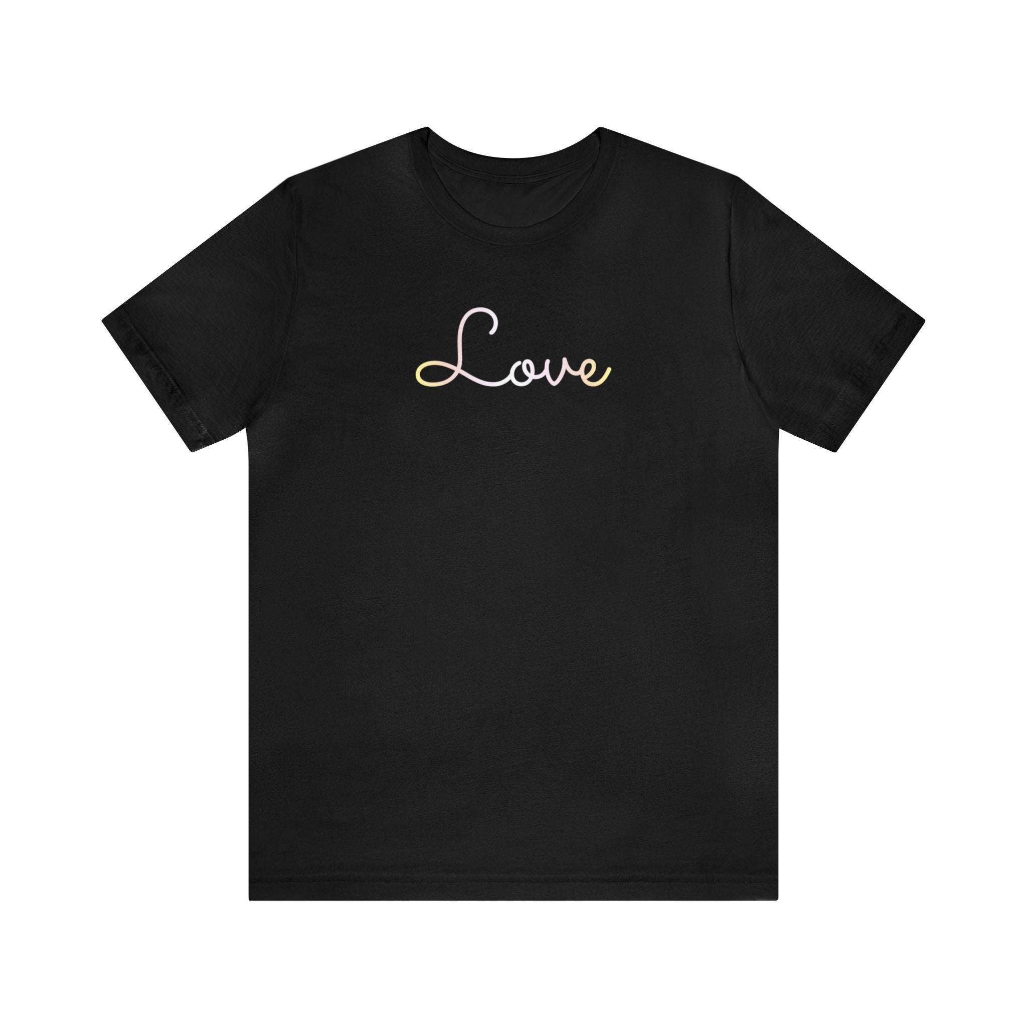 Pangender Love Script Tee: Subtly Elegant Pride T-Shirt