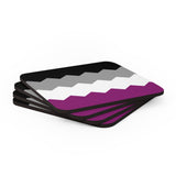 Asexual Flag Coaster Set: 4 Corkwood Wavey Drink Coasters