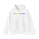 Wisconsin is Gay Pride Hoodie: LGBTQ+ Flag Gradient Sweatshirt